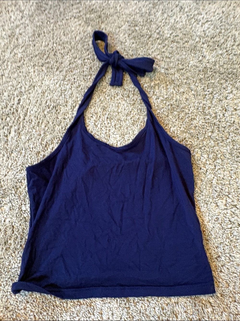 SHEIN Navy Halter Tie-Back Camisole